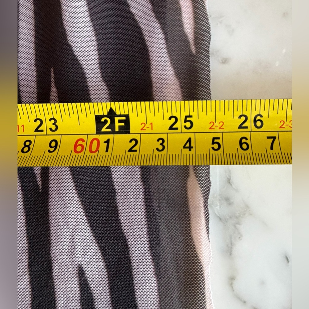 EUC GANNI Tilden Mesh Turtleneck Top Rare Zebra Print EU40 (US8/10) Brown/Cream - Picture 12 of 14